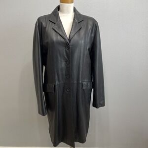 Trek Women's Leather Long Jacket 3XL Black‎